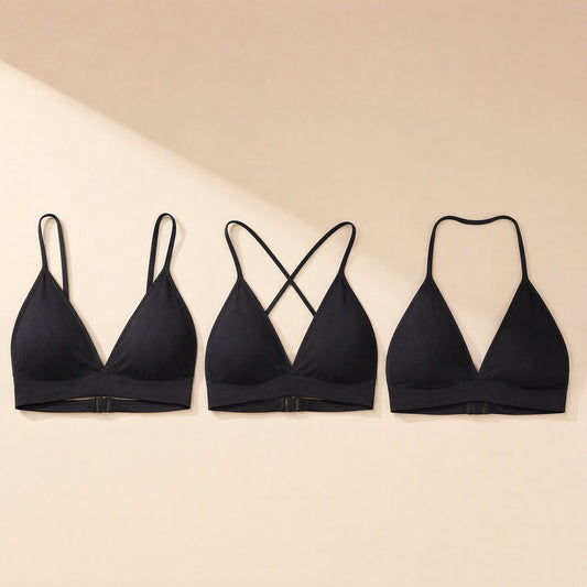 U-shaped backless bra with detachable double shoulder straps and thin molded cups - view 2