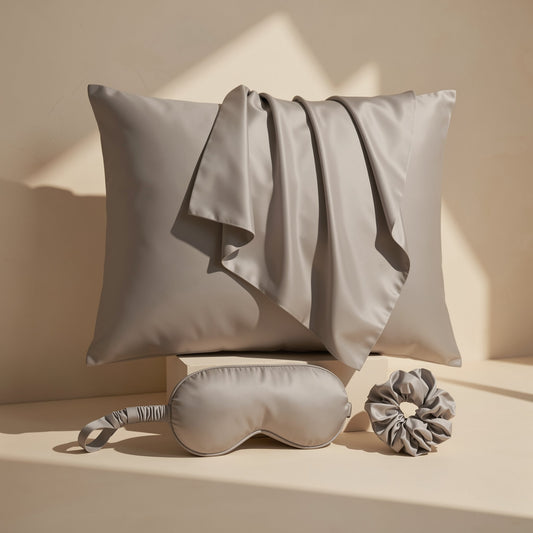 White faux silk satin pillowcase with satin trim - view 2