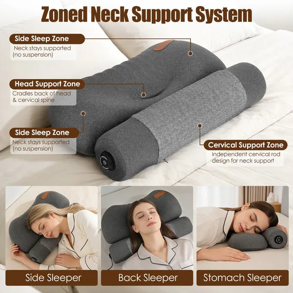 USB Heated Neck Pillow Zero Pressure Memory Foam Cervical Neck Pillow Heated…