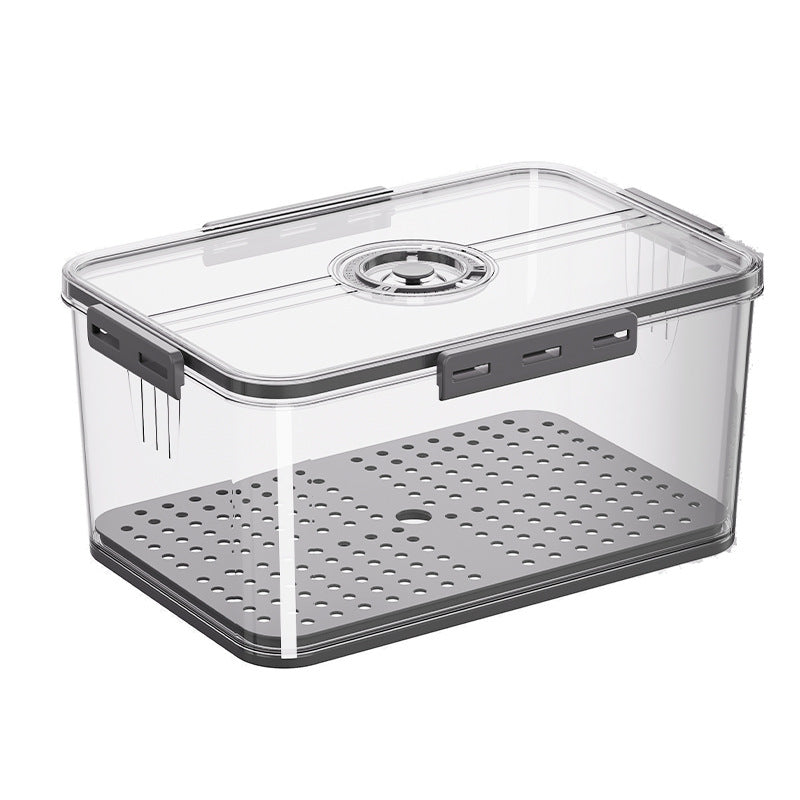 Shouyi refrigerator storage box plastic kitchen organizing timing frozen PET sealed white transparent crisper - image 5