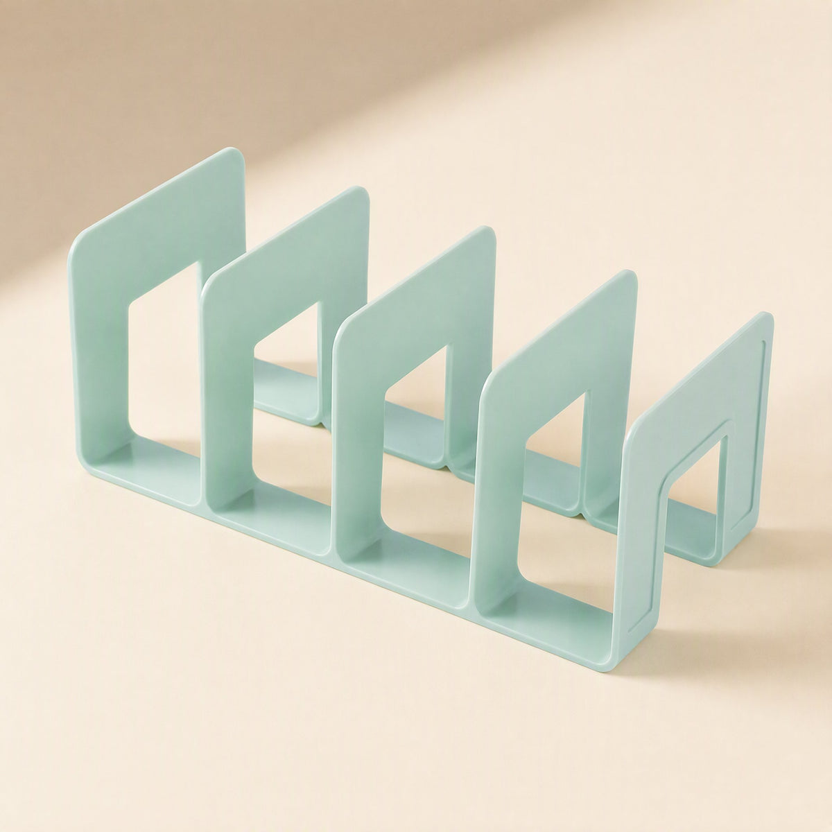 Plastic desktop book stand with a single-level file rack design - view 5