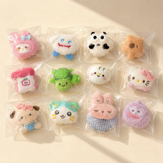 Handmade short-plush animal doll keychain pendant, 8–10 cm - view 2