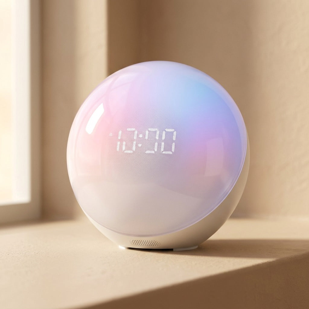 Mornsong™ Sunrise Alarm Clock With Radio, material and detail close-up