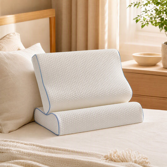 Neckrest™ Memory Foam Neck Support Pillow Set of Two in a calm home setting