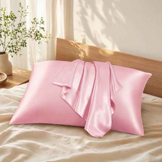 Twillhush™ Satin Pillowcase, Polyester Twill in a calm home setting