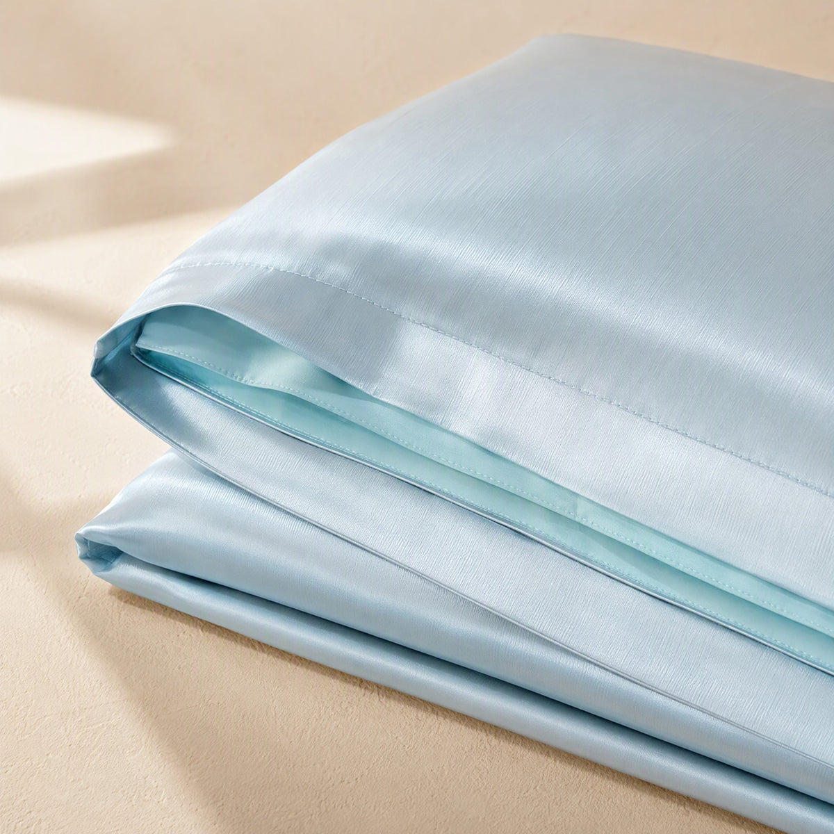 Icepair™ Ice Silk Pillowcases Pair Set, material and detail close-up