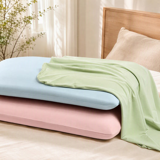 Icepair™ Ice Silk Pillowcases Pair Set in a calm home setting
