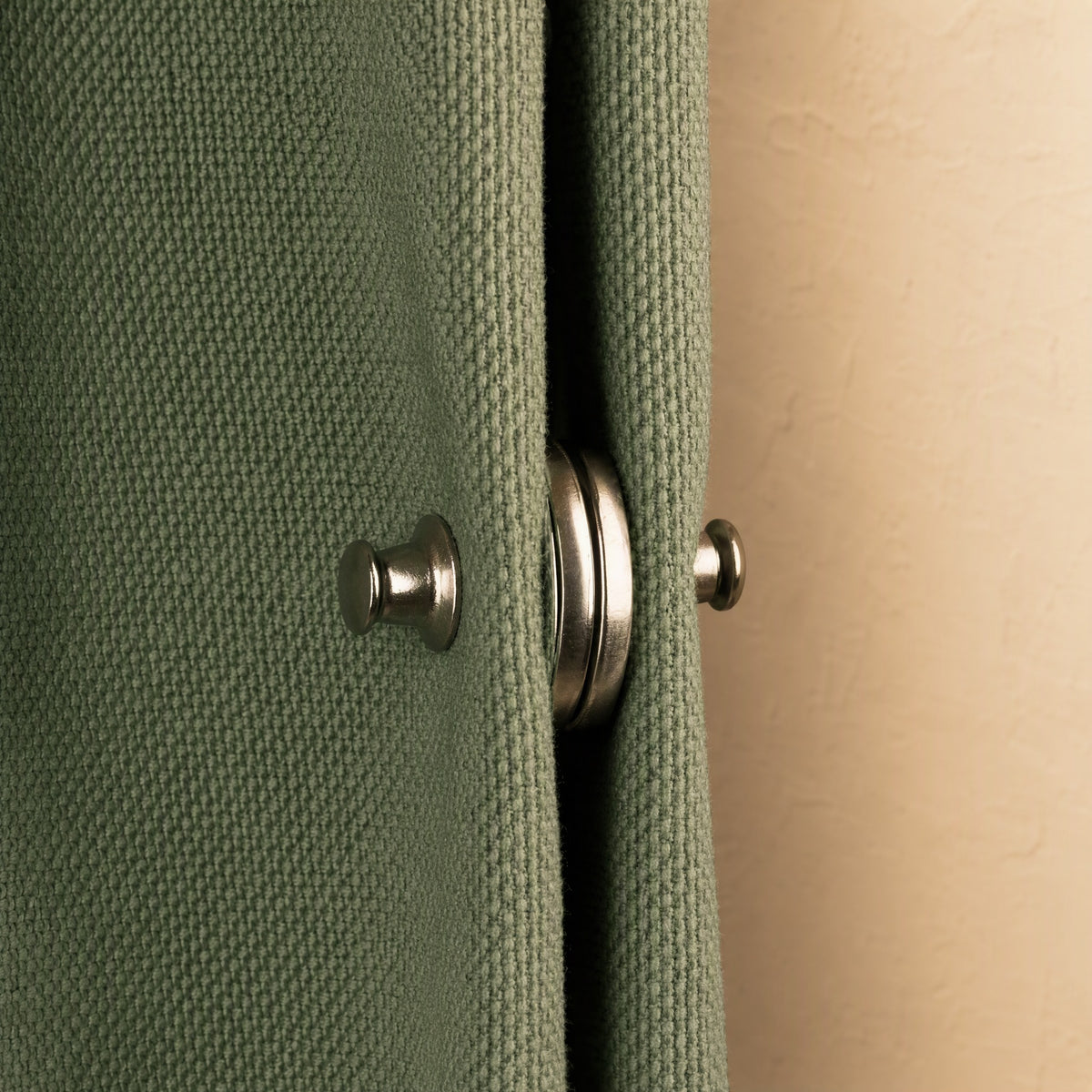 Drapelock™ Magnetic Curtain Closure Fastener, material and detail close-up