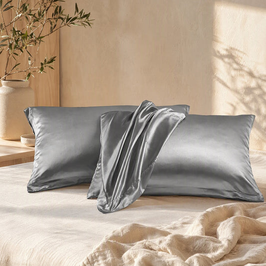 Frostpair™ Ice Silk Satin Pillowcase Pair in a calm home setting