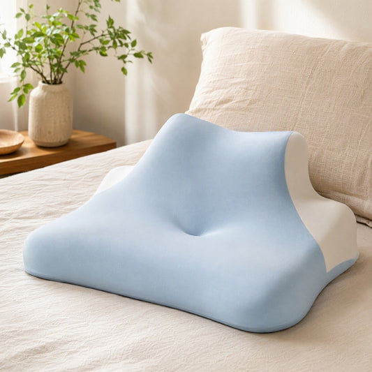Restcushion™ Memory Foam Neck Support Pillow in a calm home setting