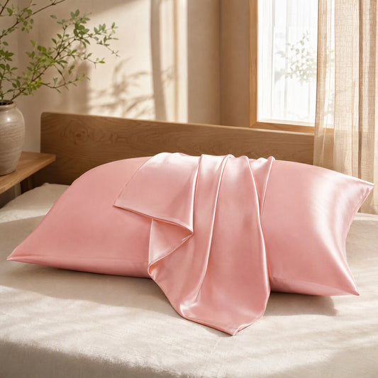 Silksheen™ Simulated Silk Satin Pillowcase in a calm home setting