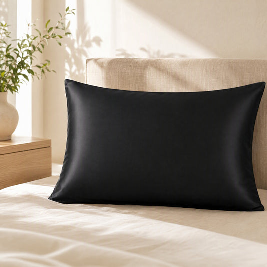 Glossweft™ Polyester Satin Silk Pillowcase in a calm home setting