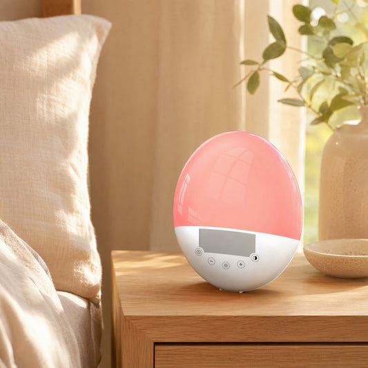 Sunstir™ Simulated Sunrise Alarm Clock in a calm home setting