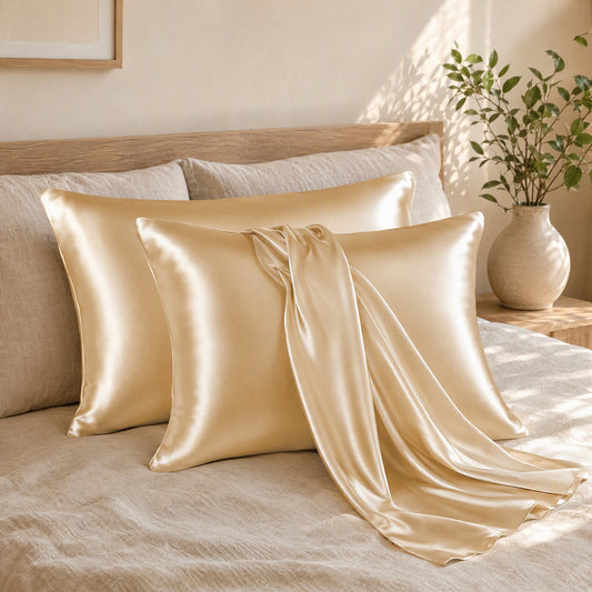Satinslip™ Imitation Silk Pillowcase in a calm home setting