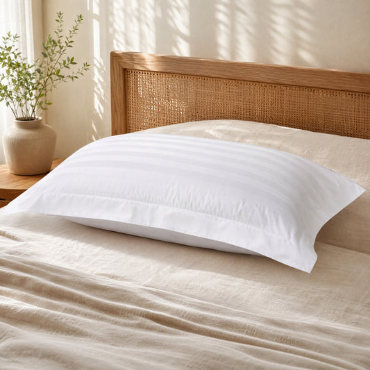 Satincalm™ White Cotton Satin Pillowcase in a calm home setting