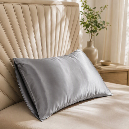 Glossloom™ Polyester Satin Pillowcase in a calm home setting