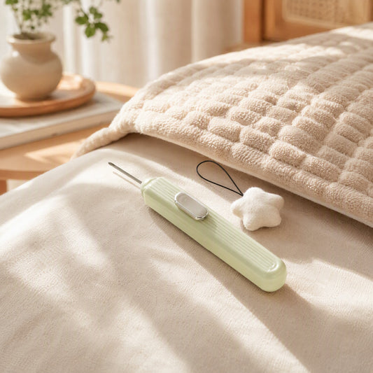 Bedtack™ ABS Quilt Cover Fixer in a calm home setting