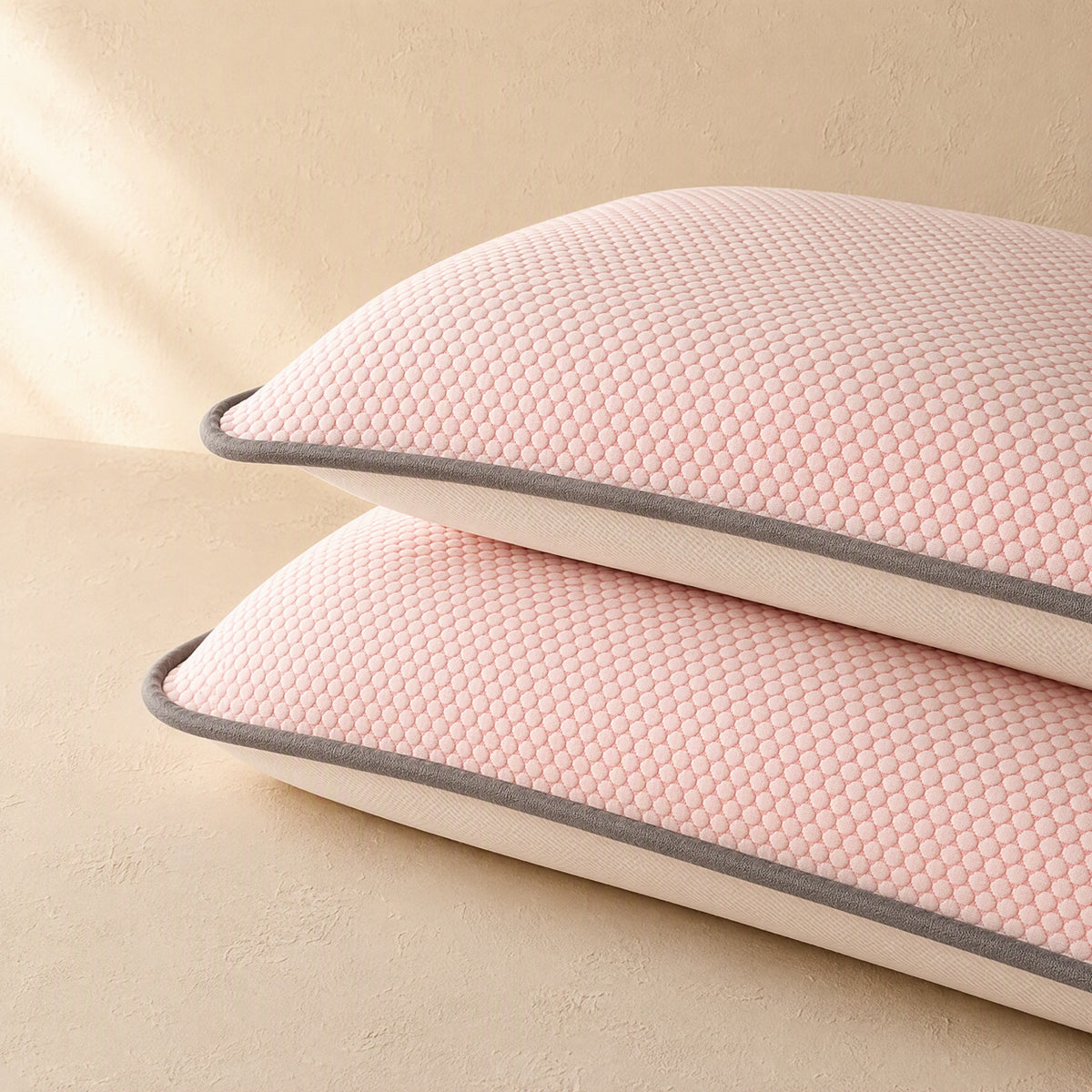 Fiberhush™ Polyester Fiber Pillowcase Pair, material and detail close-up