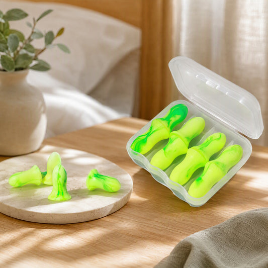 Dozesilence™ Ultra-Quiet Sleeping Earplugs in a calm home setting