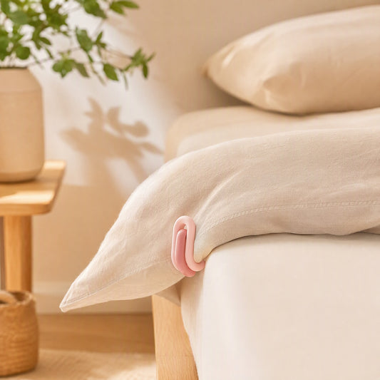 Quiltgrip™ Needle-Free ABS Quilt Clips in a calm home setting
