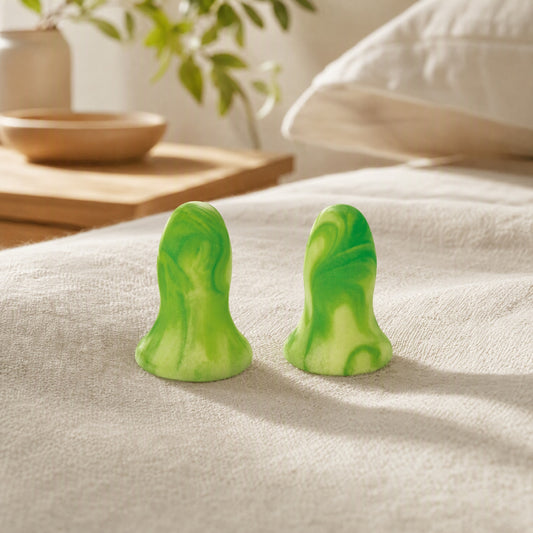Quietfit™ Foam Noise-Reducing Earplugs in a calm home setting
