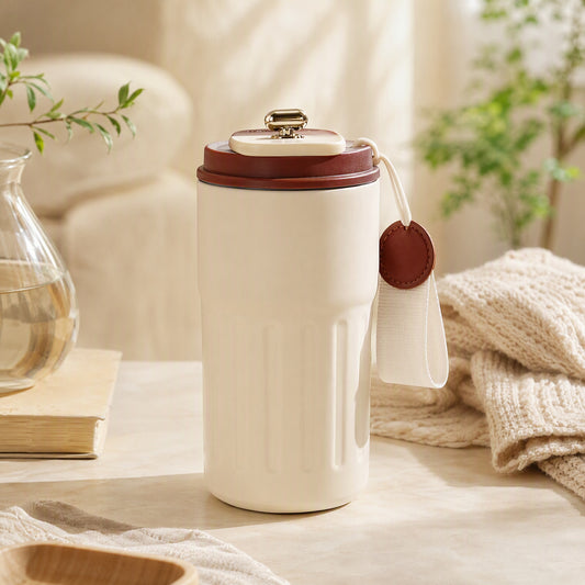 Steelsteep™ 316 Stainless Steel Thermos Cup in a calm home setting