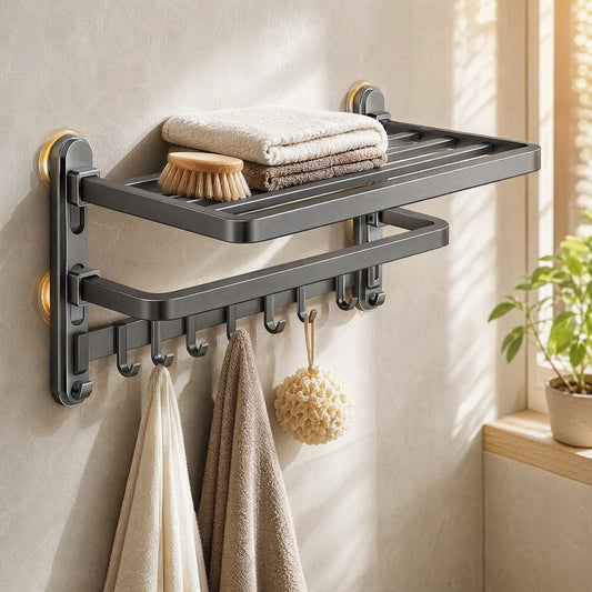 Pressrail™ Suction Cup Towel Rack in a calm home setting