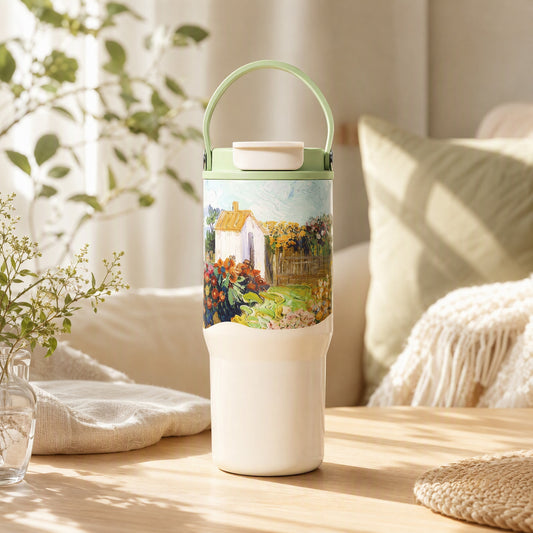 Ceramwarm™ Ceramic Inner Liner Thermos Cup in a calm home setting