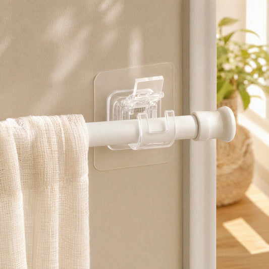 Drapepin™ Acrylic Curtain Rod Hooks in a calm home setting