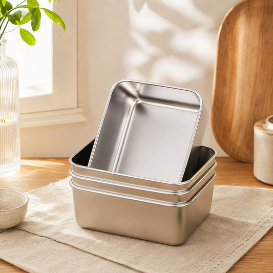 Freshkeep™ Stainless Steel Food Storage Box in a calm home setting