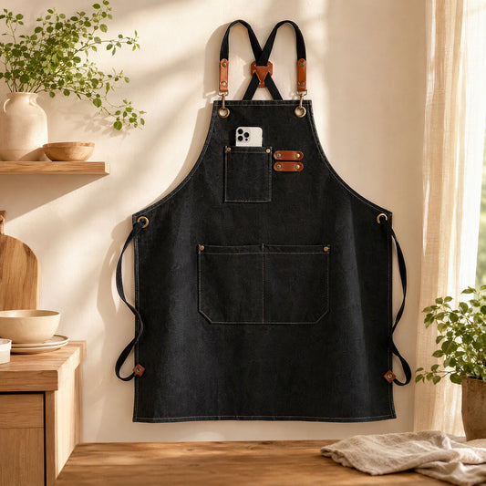 Stitchcraft™ Canvas Work Apron in a calm home setting