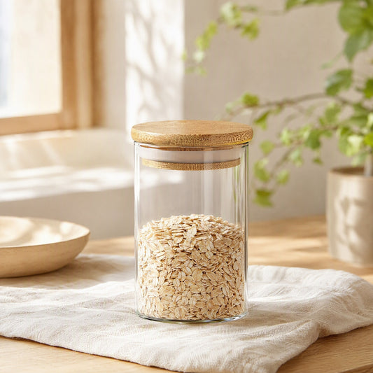 Glasskeep™ Glass Food Storage Jar in a calm home setting