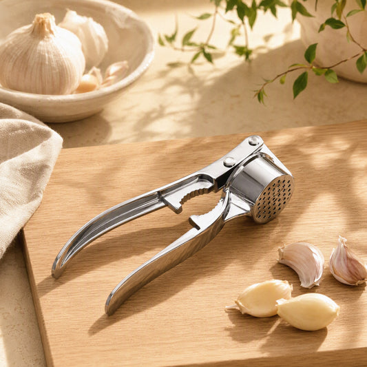 Alumpress™ Aluminum Alloy Garlic Press in a calm home setting