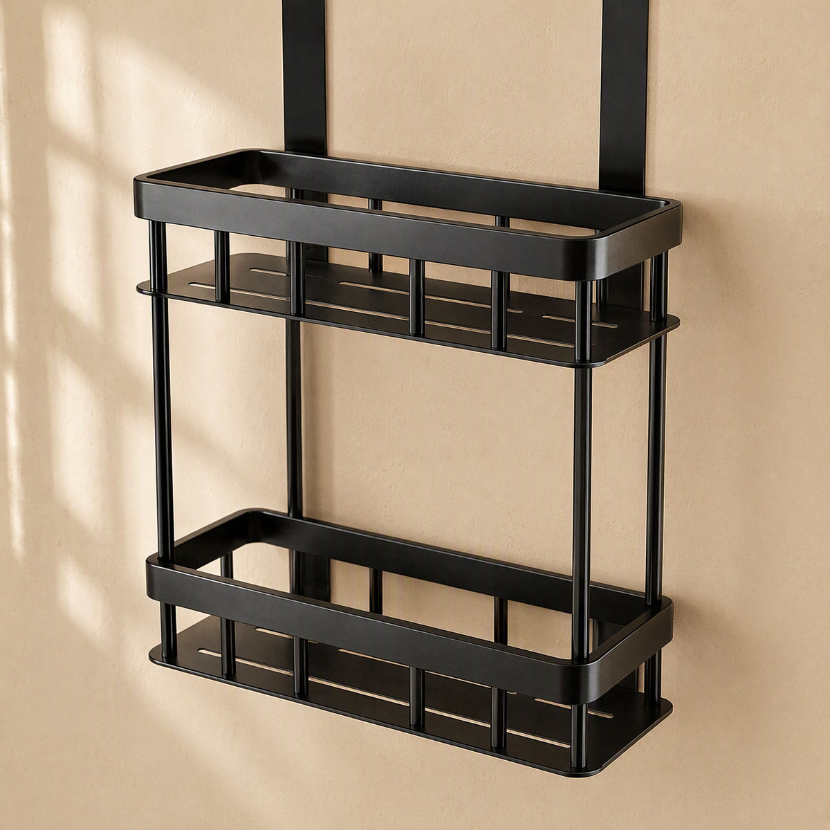 Tileperch™ Hole-Free Bathroom Storage Rack, material and detail close-up