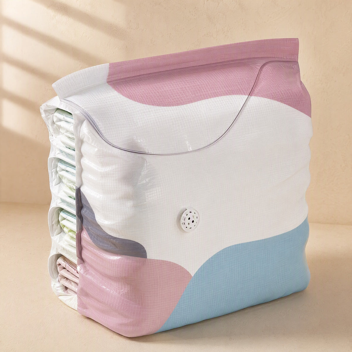 Airless™ 3D No-Pump Storage Bag, material and detail close-up