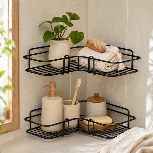 Triledge™ Iron Triangle Wall Shelf in a calm home setting