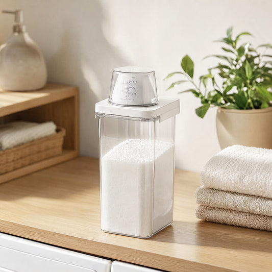 Soapstow™ Plastic Laundry Detergent Storage Box in a calm home setting