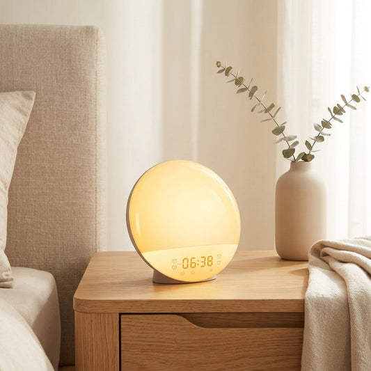 Mornlume™ Sunrise Alarm Clock Night Light in a calm home setting