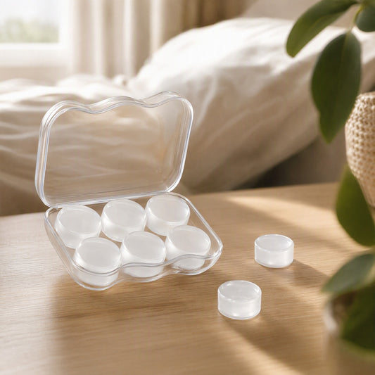 Clearhush™ Transparent Silicone Earplugs in a calm home setting