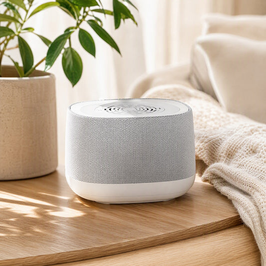 Soundpocket™ White Noise Bluetooth Mini Speaker in a calm home setting