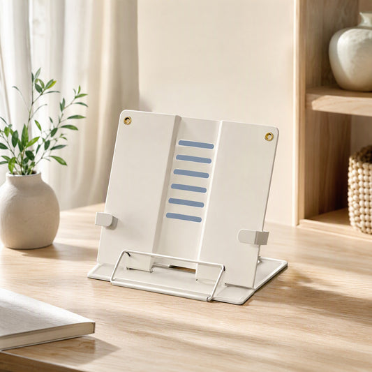 Tiltleaf™ Iron Adjustable Book Stand in a calm home setting
