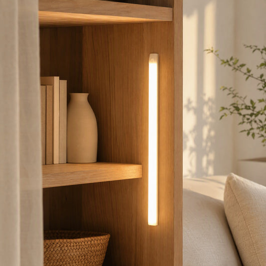 Magglow™ Rechargeable Magnetic Sensor Night Light in a calm home setting