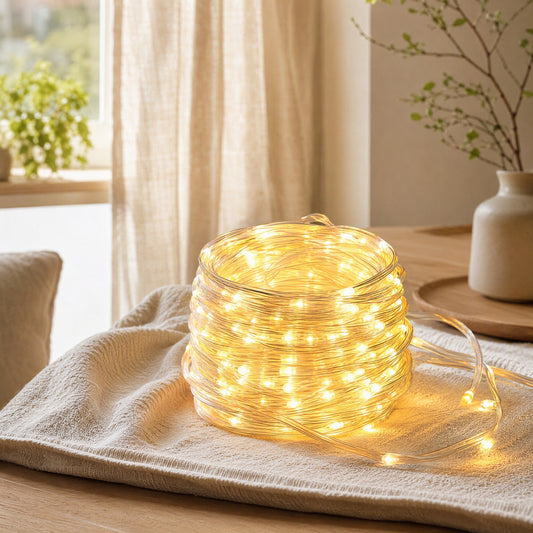 Rainglow™ Waterproof LED Light String in a calm home setting