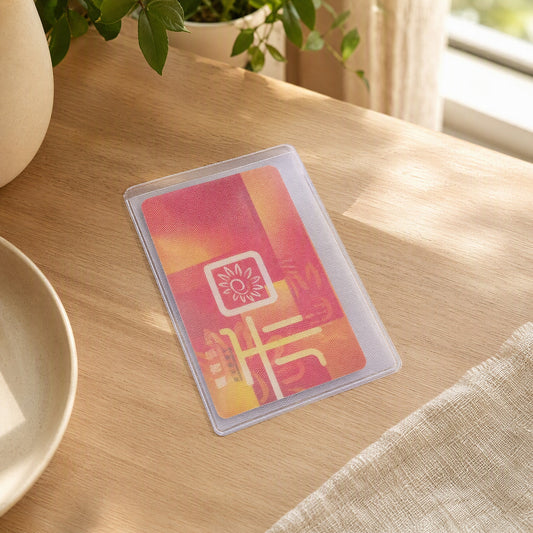 Cardwrap™ PVC ID Card Protective Cover in a calm home setting