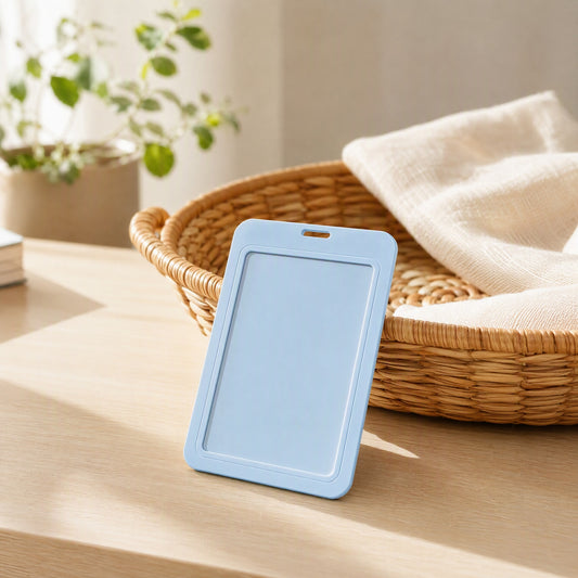 Slidecase™ Sliding Cover Plastic Card Holder in a calm home setting