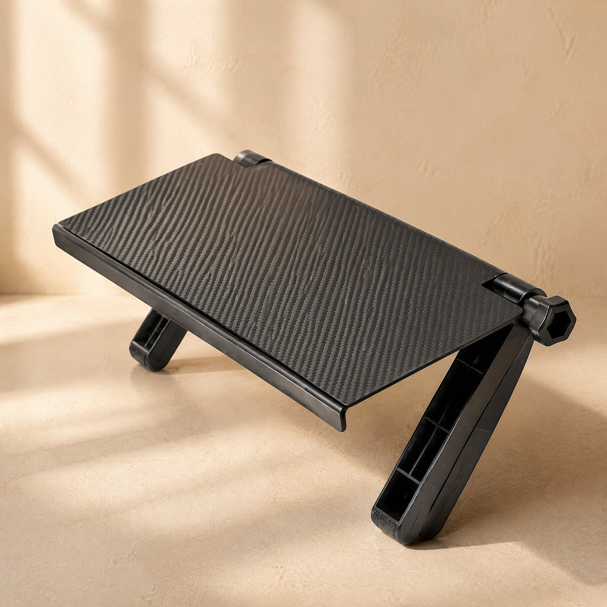 Boxperch™ ABS Set-Top Box Shelf, material and detail close-up