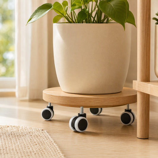 Bloomroll™ Nylon Caster Wheels for Flower Pots in a calm home setting
