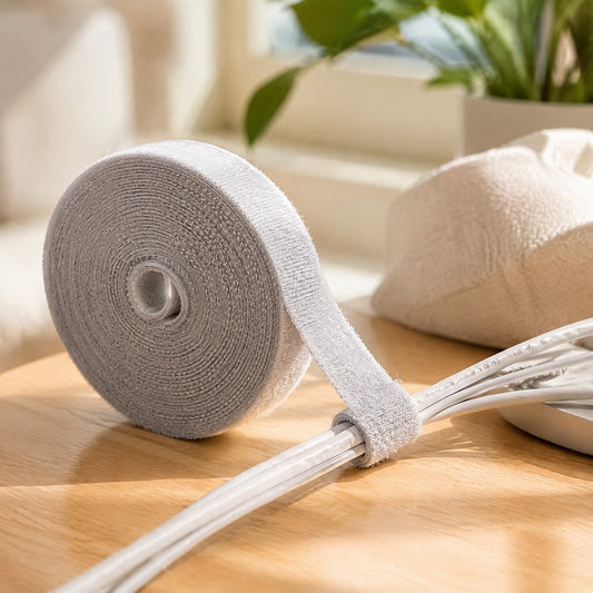 Strapnest™ Nylon Self-Adhesive Cable Organizer Strap in a calm home setting