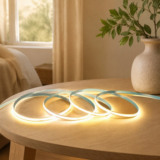 Glowline™ COB Monochrome Light Strip in a calm home setting