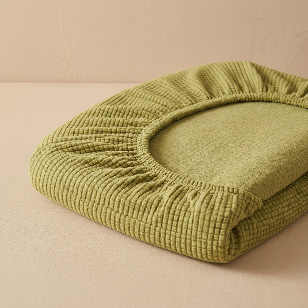 Flannelseat™ Flannel Dining Chair Cover, material and detail close-up